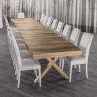 Uitschuifbare tafel, met melamine houten blad - Atessa Viadurini