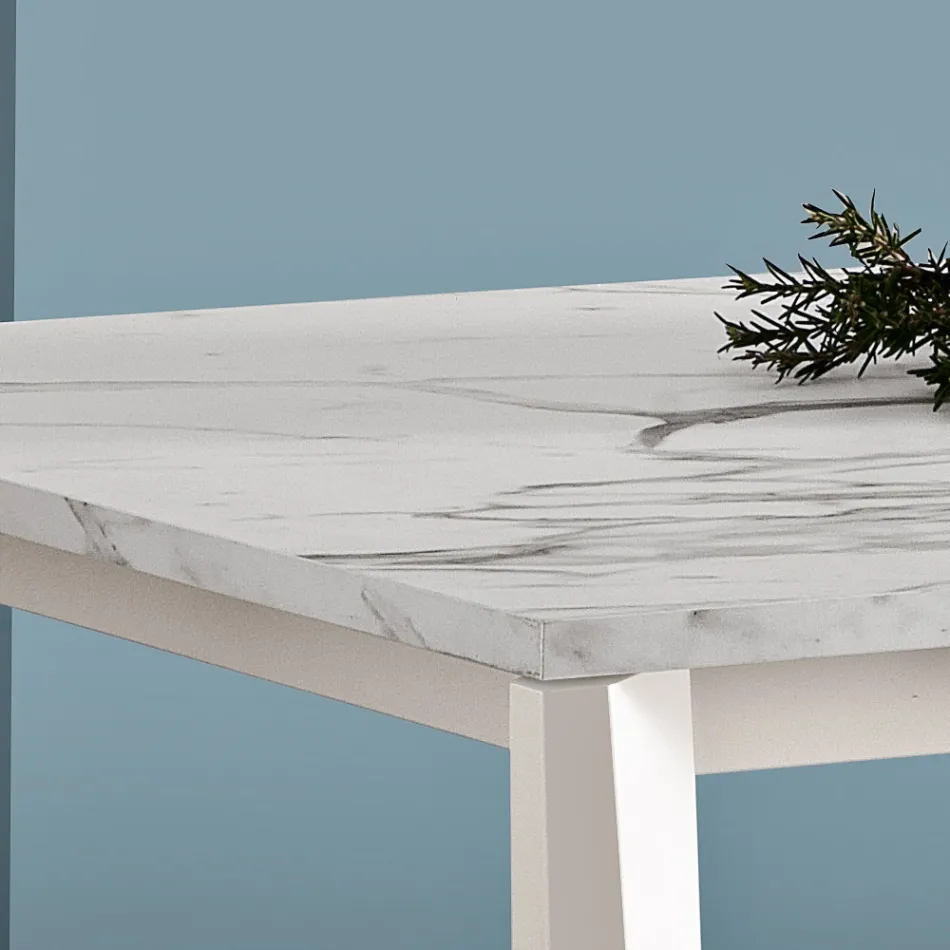 Uitschuifbare tafel met melamineblad en metalen onderstel - Ariel Viadurini