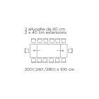 Uitschuifbare tafel met glazen blad Made in Italy - Equatore Viadurini