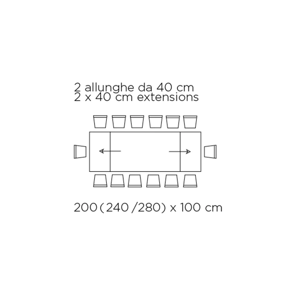 Uitschuifbare tafel met glazen blad Made in Italy - Equatore Viadurini