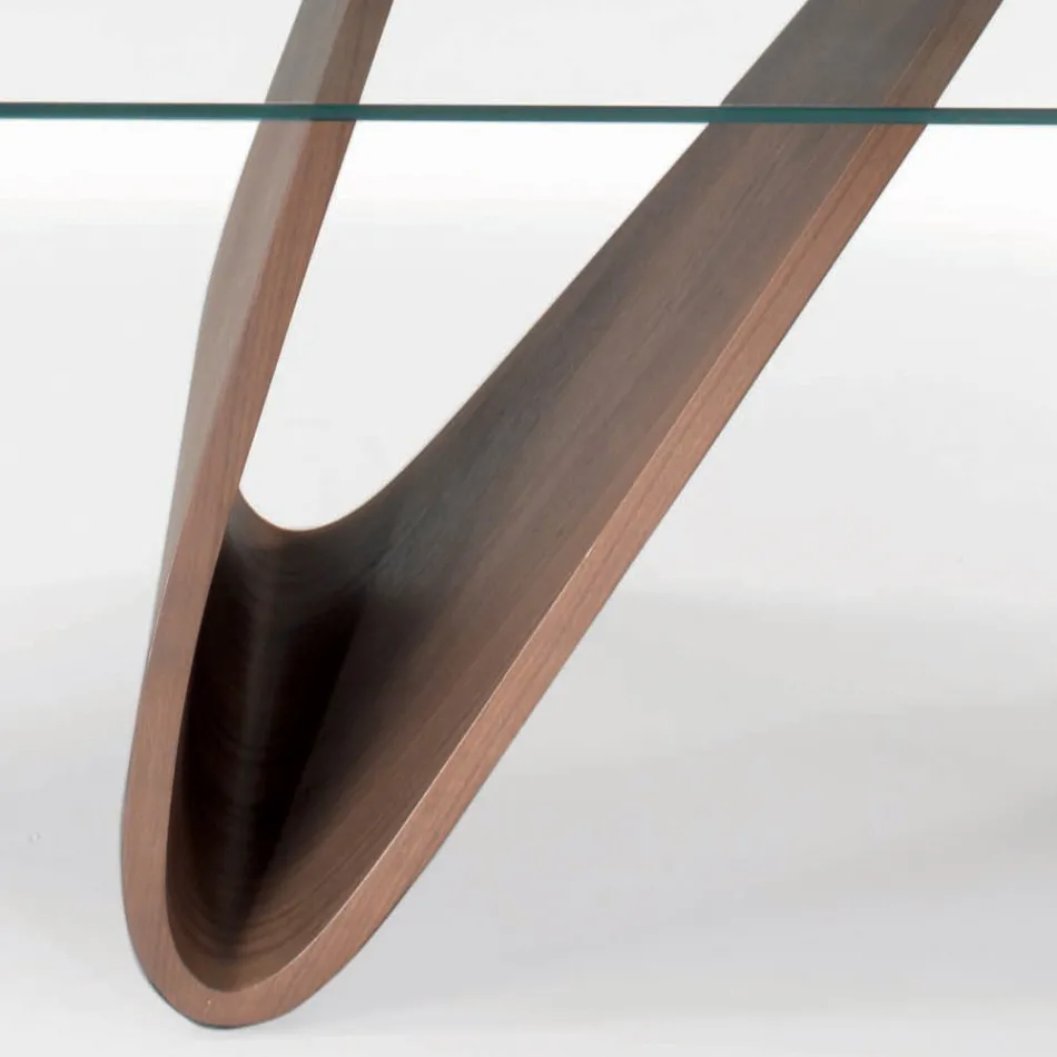 Uitschuifbare tafel met glazen blad Made in Italy - Equatore Viadurini