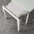 Tafel met top gehard glas Baltimore modern Viadurini