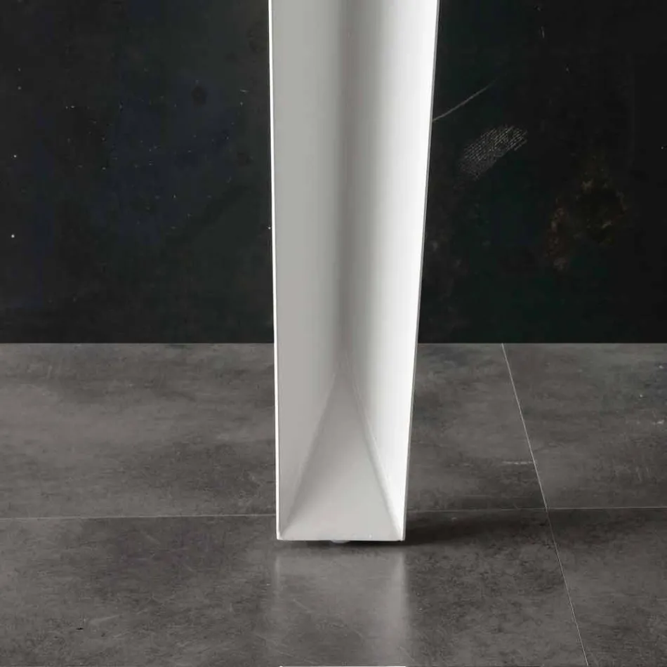 Tafel met top gehard glas Baltimore modern Viadurini