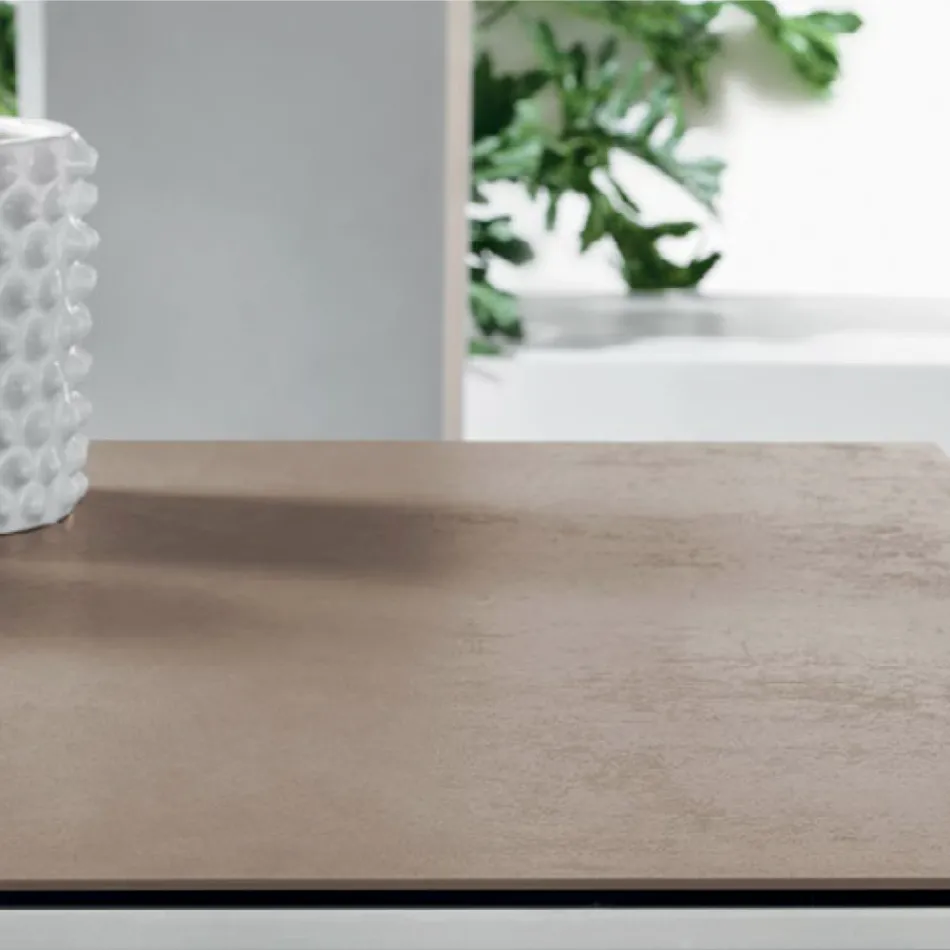 Fokos Terra Uitschuifbare Tafel met Glaskeramiek Blad - Anijs Viadurini