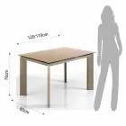 Zeno tafel met taupe gelakt gehard glas top Viadurini
