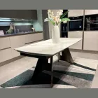 Uitschuifbare tafel van 180 tot 260 cm met gesinterd stenen blad - Eclisso Viadurini