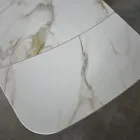 Uitschuifbare tafel van 180 tot 260 cm in gesinterd steengoed met Calacatta-afwerking - Vortex Viadurini