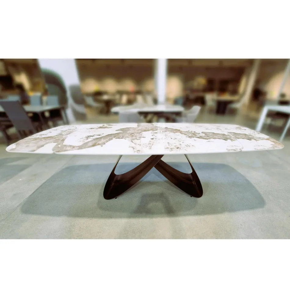 Uitschuifbare tafel van 180 tot 260 cm in Sintered Stone Gres met Pandora afwerking - Orion Viadurini