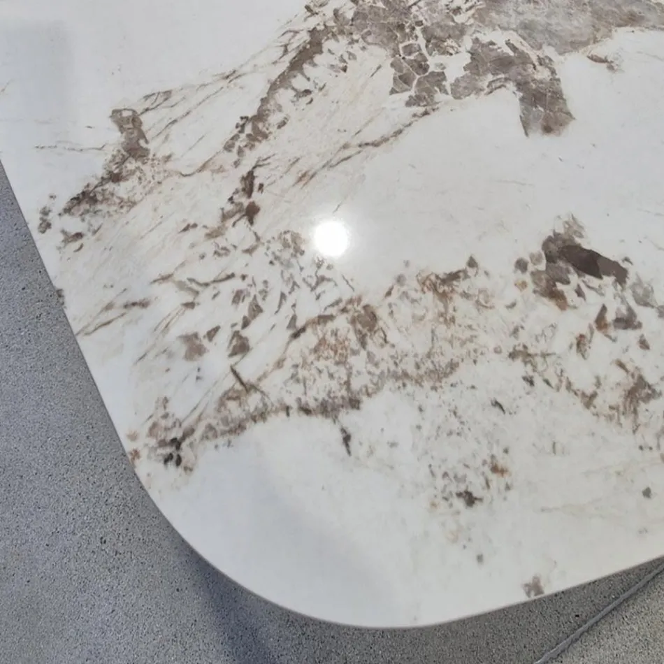 Uitschuifbare tafel van 180 tot 260 cm in Sintered Stone Gres met Pandora afwerking - Orion Viadurini