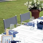 Uitschuifbare buitentafel met aluminium lattenbodem - Supernova Viadurini