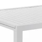 Uitschuifbare tuintafel met wit aluminium blad en onderstel - Parler Viadurini