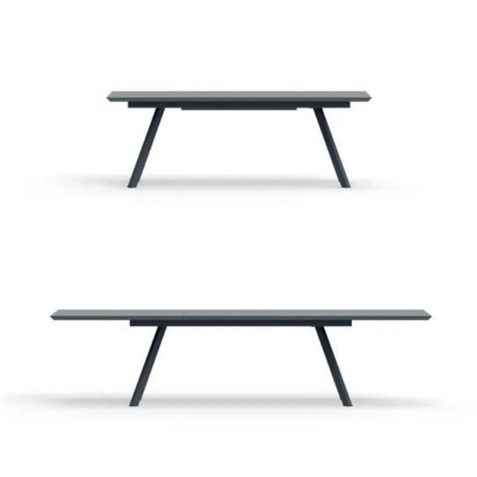 Uitschuifbare tuintafel van gegalvaniseerd staal Made in Italy - Brienne Viadurini