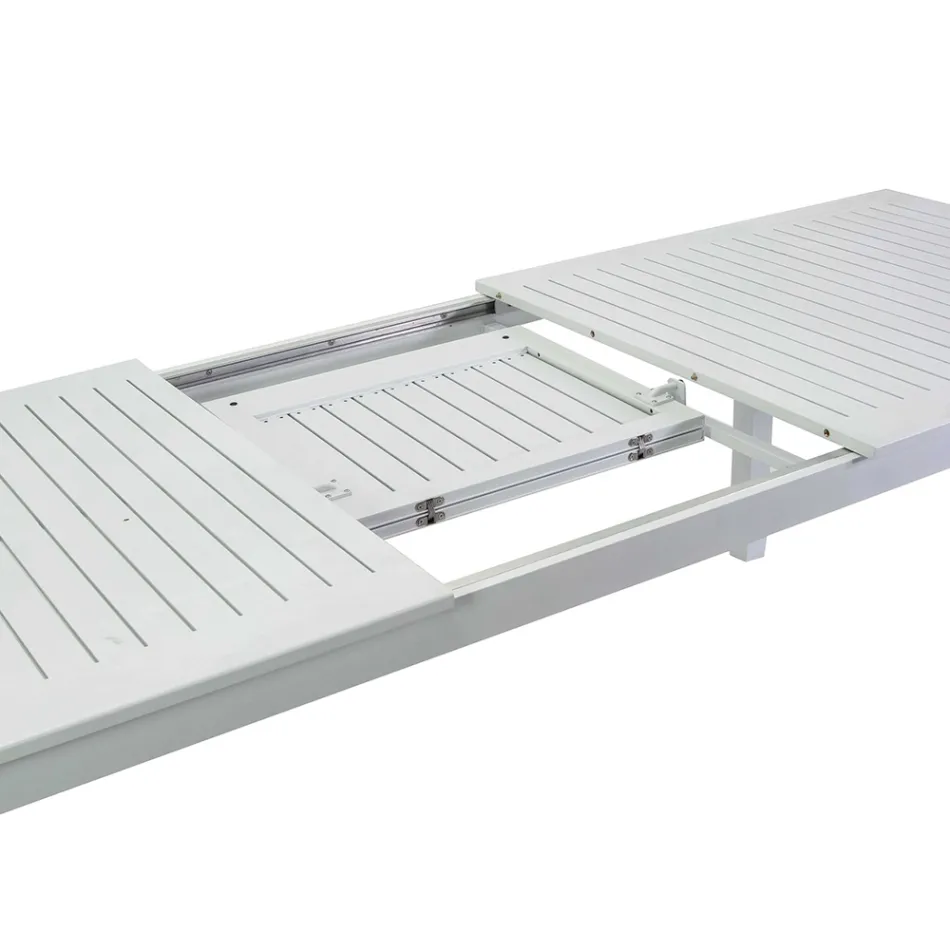 Uitschuifbare tuintafel in aluminium met lattenbodem - Passport Viadurini