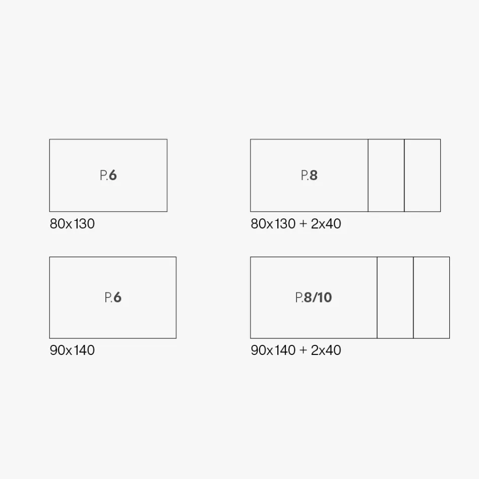 Uitschuifbare woonkamertafel met melamine blad en metalen poten - Shaila Viadurini