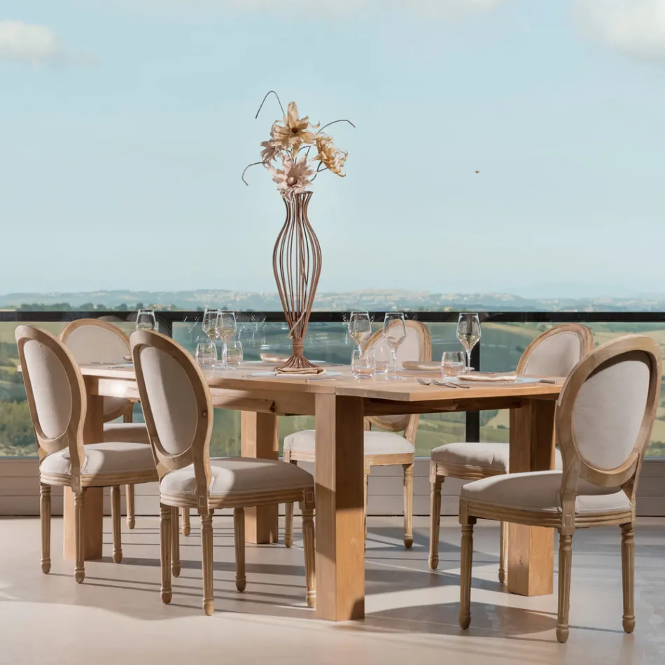 Uitschuifbare salontafel van massief teakhout - Fidia Viadurini