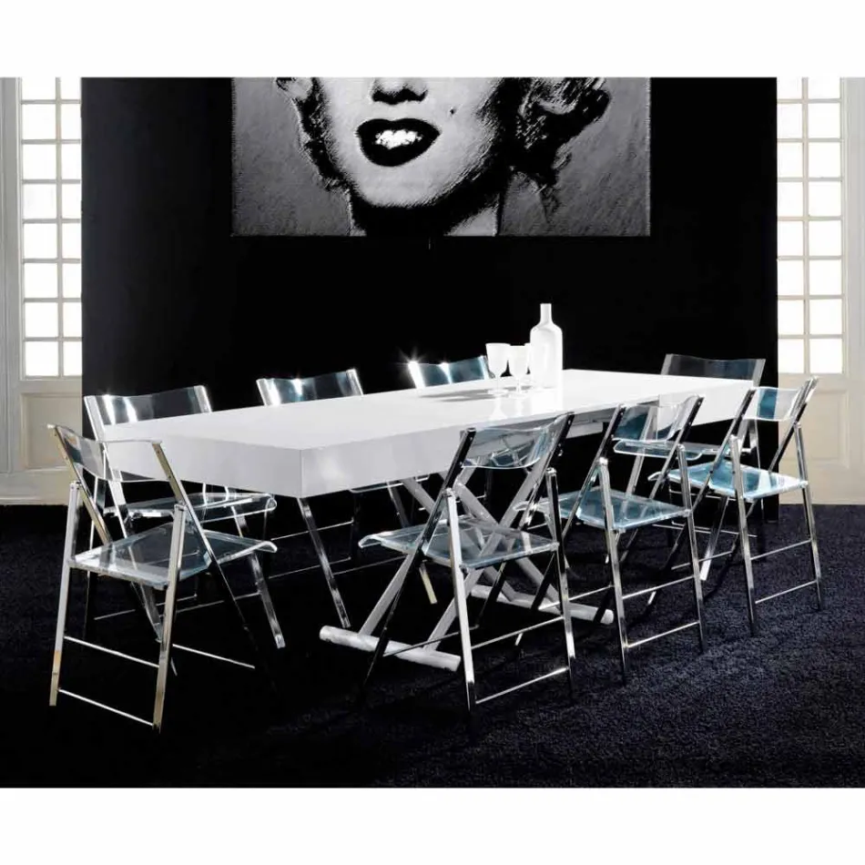 Uitschuifbare tafel door tafel om eettafel Gilmore Viadurini