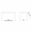 Uitschuifbare designtafel in eikenhout, L160 / 260xP90cm, Jacob Viadurini