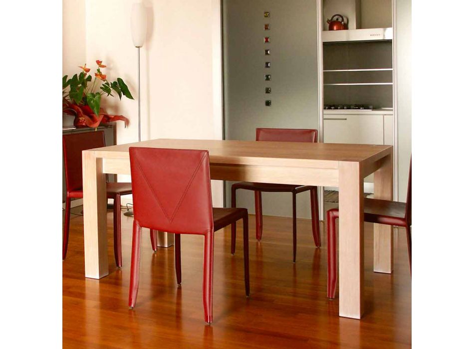 Uitschuifbare designtafel in eikenhout, L160 / 260xP90cm, Jacob Viadurini