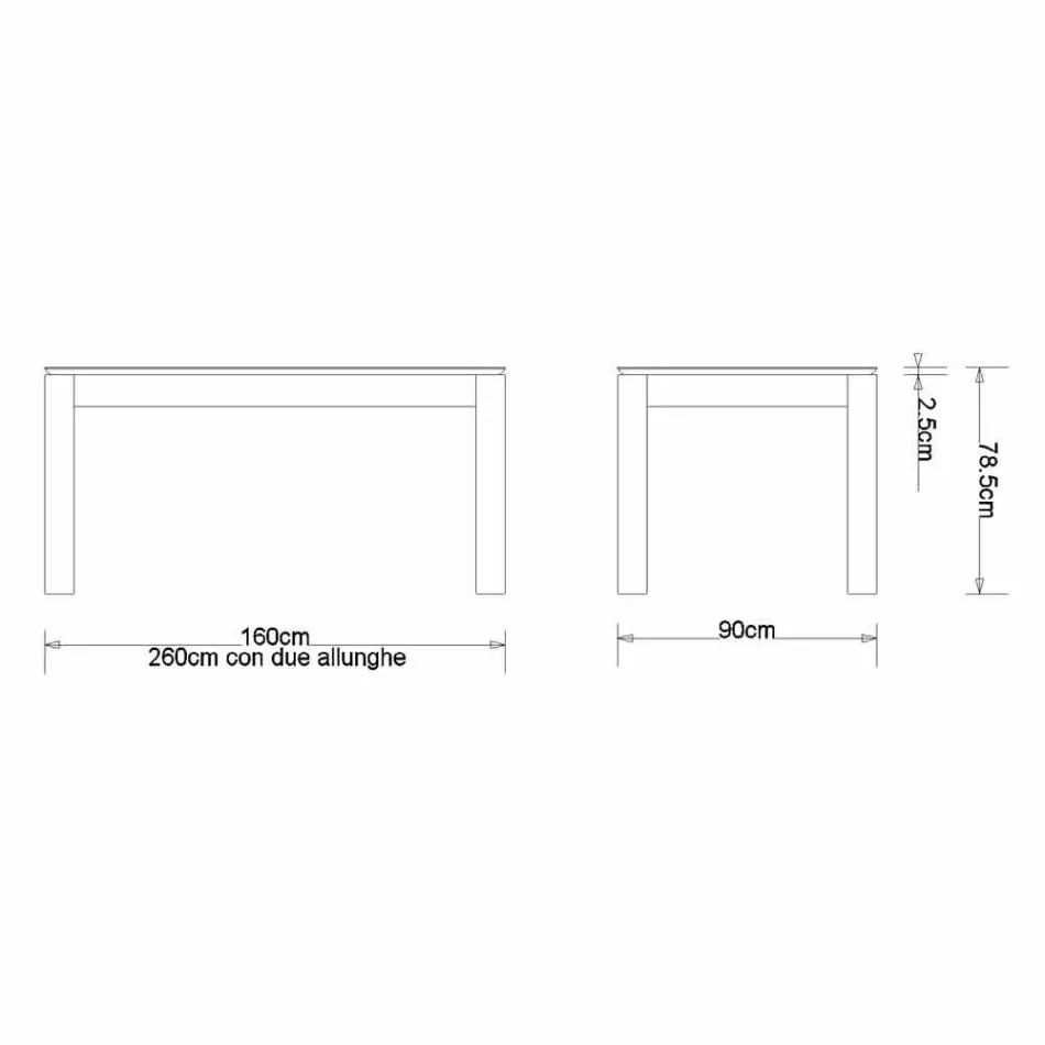 Uitschuifbare designtafel in massief eiken, gemaakt in Italië, Frank Viadurini