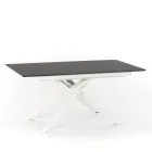 Uitschuifbare design tafel met metalen poten, Lucera Viadurini
