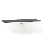 Uitschuifbare design tafel met metalen poten, Lucera Viadurini