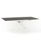 Uitschuifbare design tafel met metalen poten, Lucera Viadurini