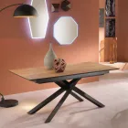 Uitschuifbare design tafel met metalen poten, Lucera Viadurini