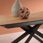 Uitschuifbare design tafel met metalen poten, Lucera Viadurini
