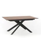 Uitschuifbare design tafel met metalen poten, Lucera Viadurini