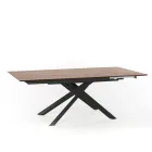 Uitschuifbare design tafel met metalen poten, Lucera Viadurini