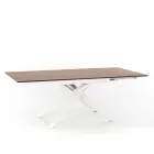 Uitschuifbare design tafel met metalen poten, Lucera Viadurini