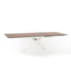 Uitschuifbare design tafel met metalen poten, Lucera Viadurini