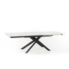 Uitschuifbare design tafel met metalen poten, Lucera Viadurini