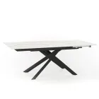Uitschuifbare design tafel met metalen poten, Lucera Viadurini