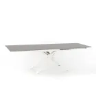 Uitschuifbare design tafel met metalen poten, Lucera Viadurini