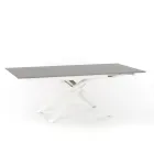Uitschuifbare design tafel met metalen poten, Lucera Viadurini