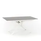 Uitschuifbare design tafel met metalen poten, Lucera Viadurini
