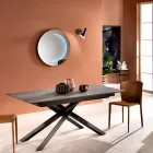 Uitschuifbare design tafel met metalen poten, Lucera Viadurini