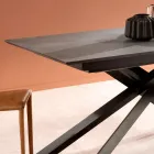 Uitschuifbare design tafel met metalen poten, Lucera Viadurini