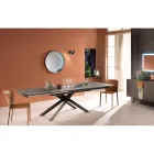 Uitschuifbare design tafel met metalen poten, Lucera Viadurini
