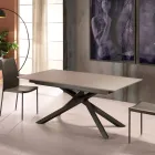 Uitschuifbare design tafel met metalen poten, Lucera Viadurini