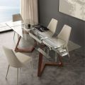Tabelontwerp tafel met gehard glas top Isis