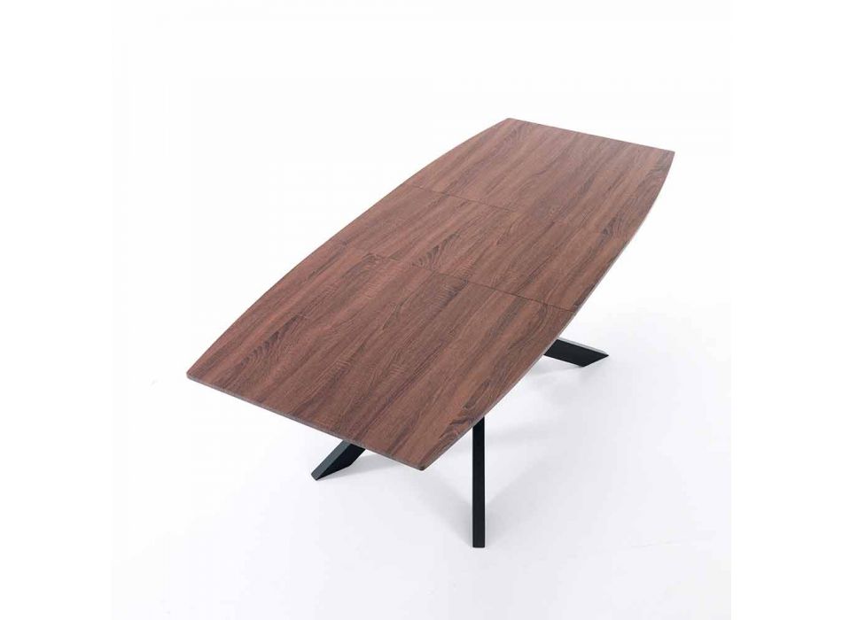 Uitschuifbare designtafel in MDF en metaal, Torquato Viadurini