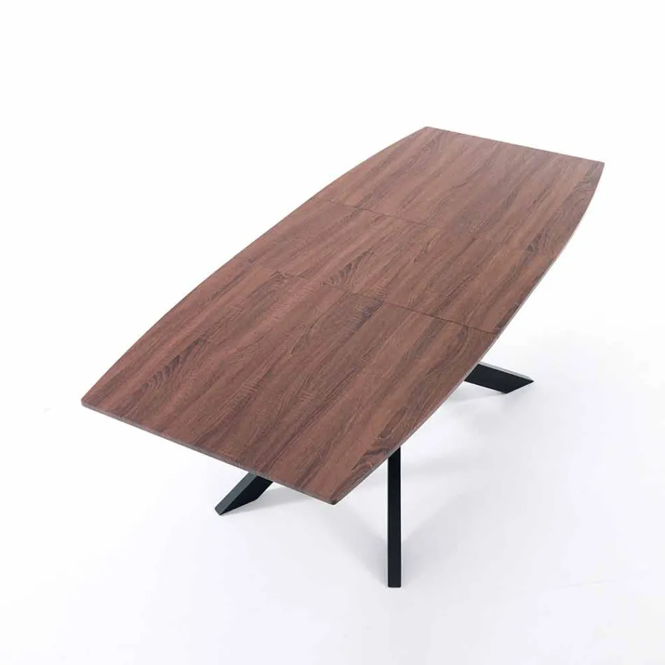 Uitschuifbare designtafel in MDF en metaal, Torquato Viadurini