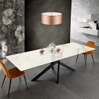 Uitschuifbare designtafel in glaskeramiek gemaakt in Italië, Dionigi Viadurini