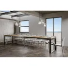 Uitschuifbare tafel met modern design in melaminehout - Badesi Viadurini