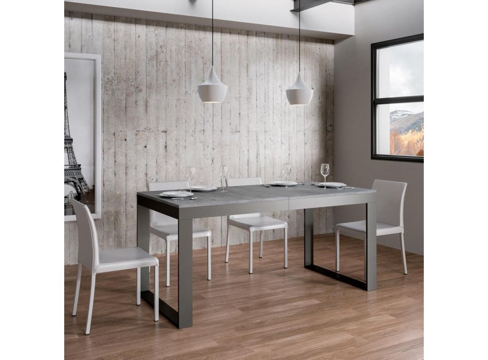 Uitschuifbare tafel met modern design in melaminehout - Badesi Viadurini