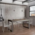 Uitschuifbare tafel met modern design in melaminehout - Badesi Viadurini