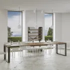 Uitschuifbare tafel met modern design in melaminehout - Badesi Viadurini