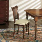 Uitschuifbare tafel en 2 stoelen in gepatineerd walnoothout Made in Italy - Biotite Viadurini